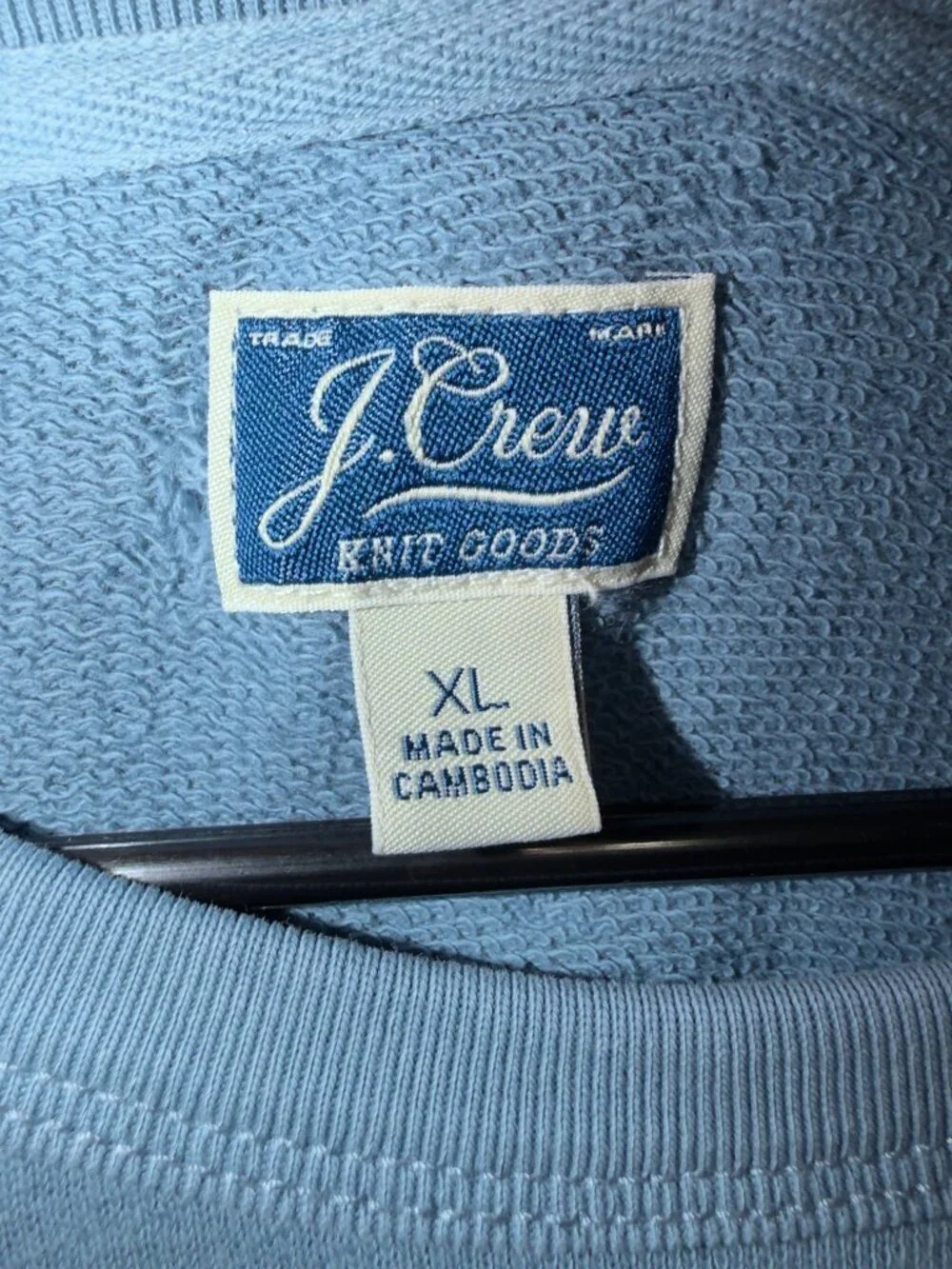 J.Crew XL Blue Crewneck Sweater Pullover Pocket Casual Lightweight